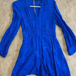 Zara Vibrant Royal Blue Long Sleeve Romper